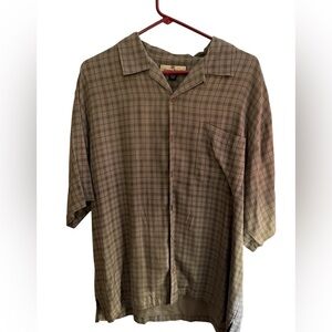 Tommy Bahama 100% Silk Plaid Shirt – Size L